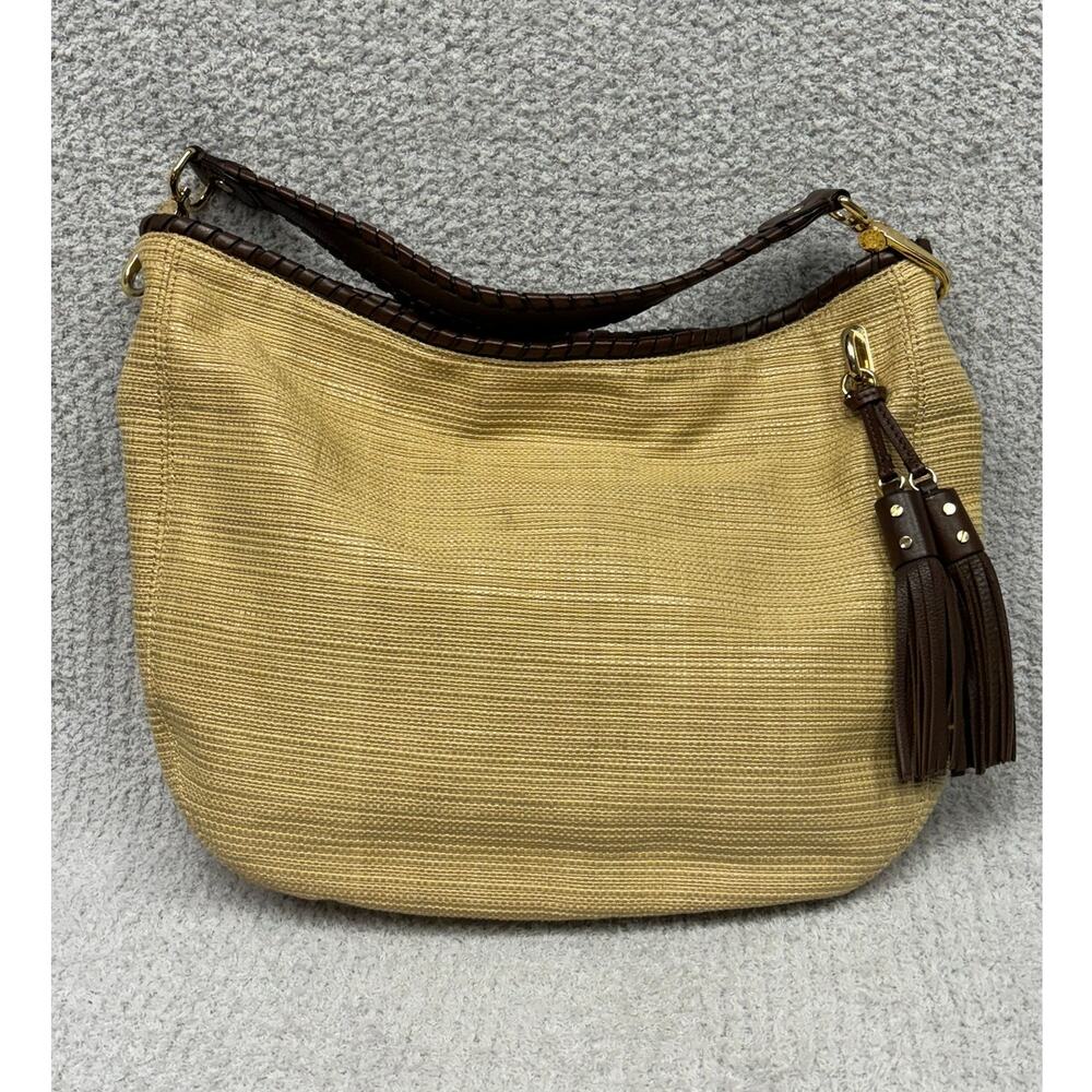 Michael Kors Bennet Tan Woven Straw Hobo Purse #79028